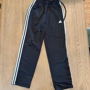 Adidas Men's Black Joggers with White Stripes